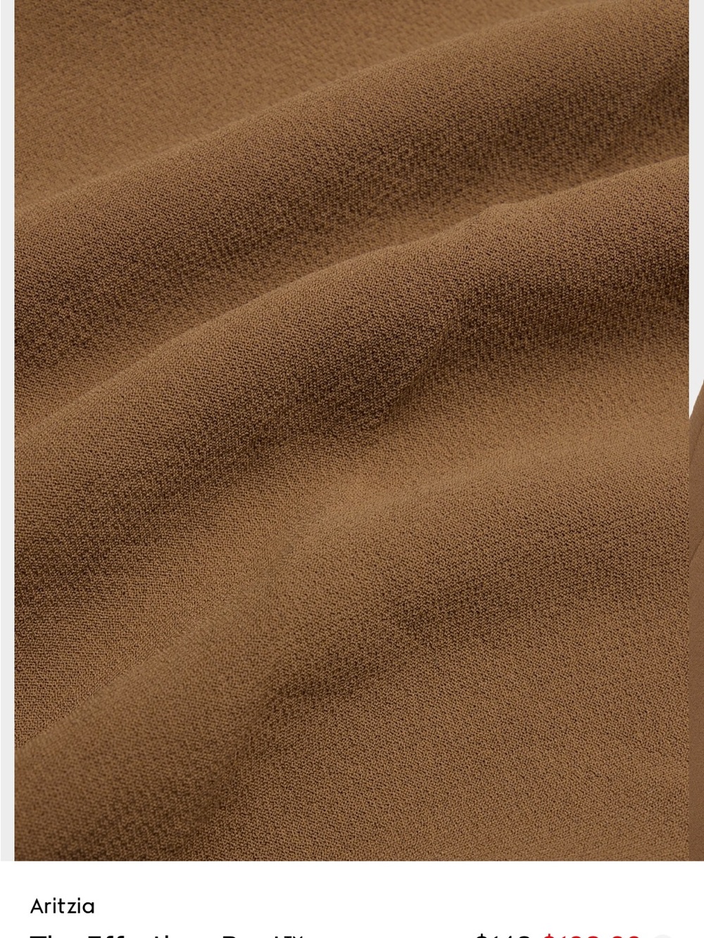 NWT, ARITZIA, The Effortless Pant™ High-Waisted Wide-Leg Pants — Brown, size 4 - Picture 11 of 11
